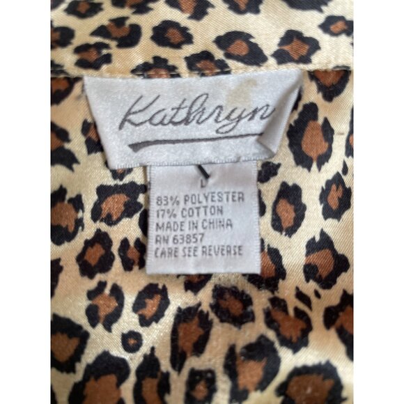 Kathryn Womens Leopard Print Pajama Set L - Picture 4 of 7